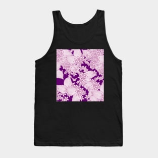 Pink blossoms and butterflies on purple Tank Top